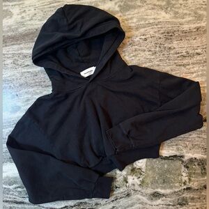 TALENTLESS Charcoal Cropped Hoodie